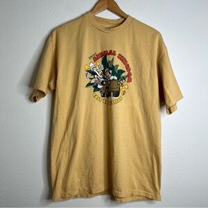 Vintage Disney Animal Kingdom Cast Expedition T-Shirt Yellow Cotton Size L Large